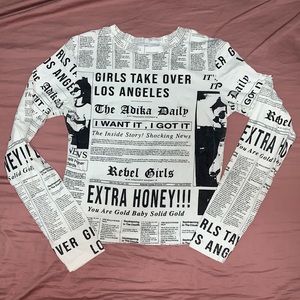 Adika • long sleeve newspaper long sleeve top